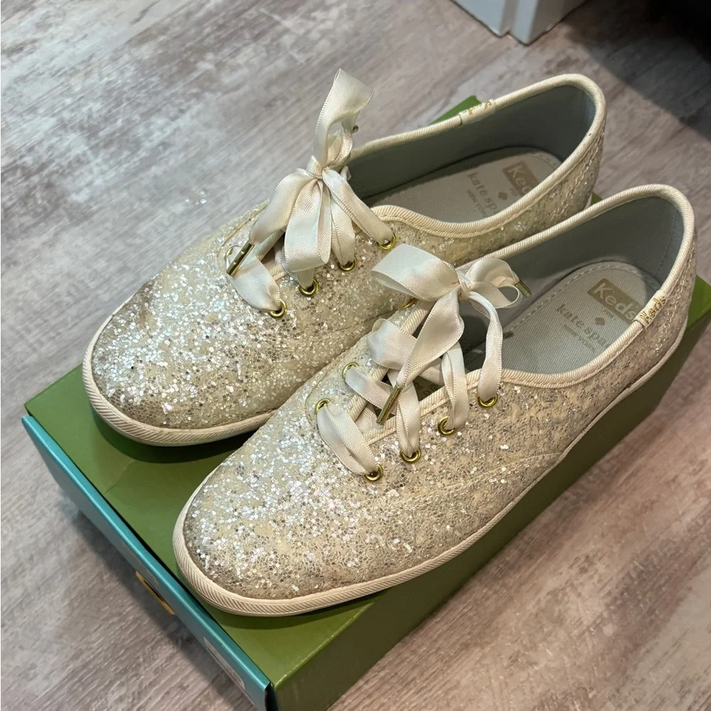 Keds x Kate Spade Glitter Shoes! Size 6.5, gently used. Includes original box! - Picture 1 of 4